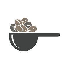 Stylish Coffee Scoop Icon with Beans Vector for Culinary and Cafe Designs