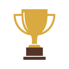 Gold Trophy Icon Vector - Award Symbol for Achievement, Success, and Victory in Business or Sports Graphics