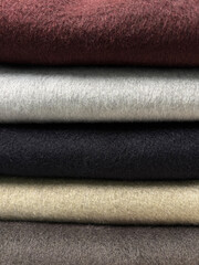 coat fabric stack of different colors