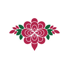 Elegant Floral Design Vector with Red and Green Accents for Modern Decor and Branding