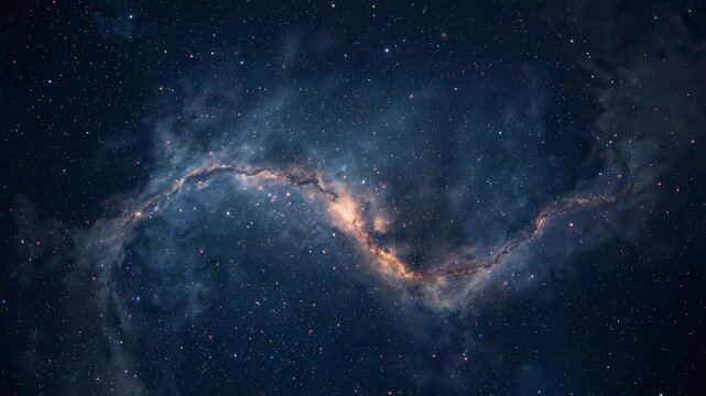 Reacting to faint glow shift, S-shaped nebula shifting in space, revealing dust lanes and stars