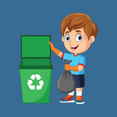 little boy playing with a bucket