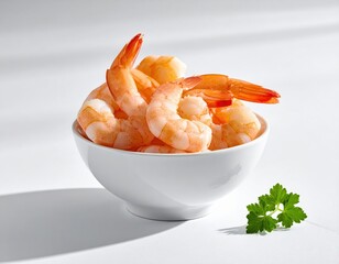 Soft glowing light highlights fresh shrimp in a minimal bowl where clean texture and gentle ambiance emphasize pure satisfying freshness