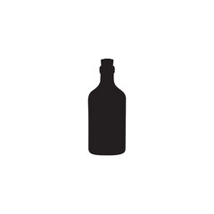 Vintage whisky bottle silhouette vector flat illustration design.