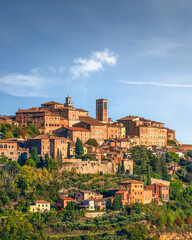 Fototapeta premium Medieval Hilltop Village of Montepulciano in Morning, Tuscany, Italy