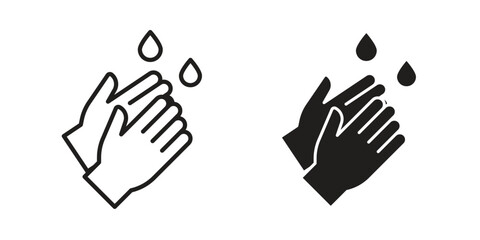 Fototapeta premium Wash your hands icon pictogram in trendy outline style. icon, sign or symbol.