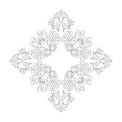 Simple floral mandala coloring book page for Kids © SUMI