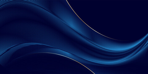 Premium background with diagonal dark blue lines pattern. Vector horizontal template for contemporary formal invitation, prestigious gift certificate, digital luxury business banner, luxury voucher.