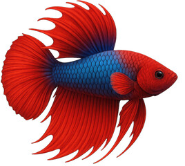 A vibrant Betta fish with flowing fins gracefully moves through the water, showcasing its colorful splendor