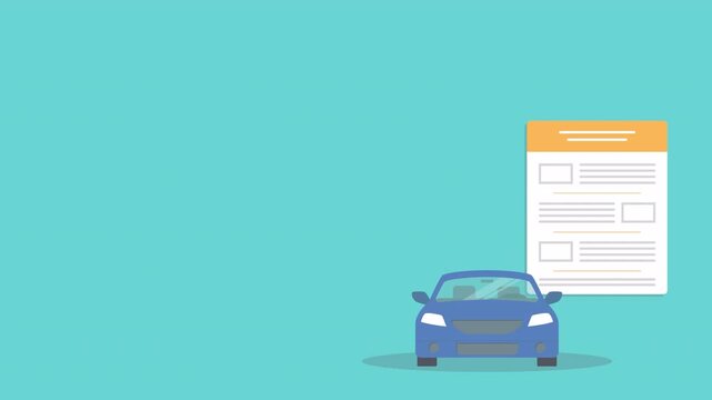 Car finance credit concept or automobile insurance contract policy document form, tax expenses or cost price budget idea, vehicle accident coverage claim.	