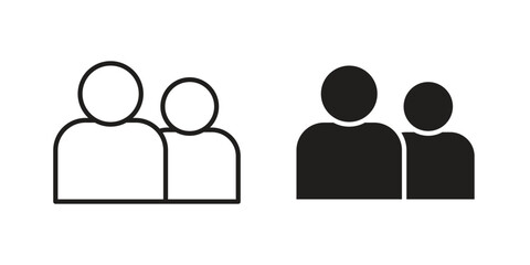Fototapeta premium Friends icons collection. Line vector sign, symbol for web and mobile