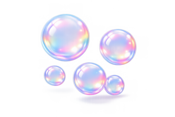 Iridescent winter bubbles illustration for seasonal design and decor