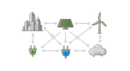 Renewable energy infographic elements