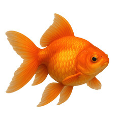 A vibrant goldfish swimming gracefully. Its orange scales gleam in the light. The fish seems full of life, a serene image of the underwater world