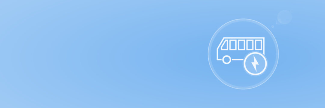 Elektrobus Reisebus Symbol Header Vektor Illustration f&uuml;r &ouml;ffentlichen Nahverkehr copy space svg unter 60 kB
