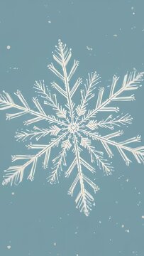 Vertical video: Advancing frames causing flake rotating on teal backdrop with flecks showing detail