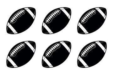 Black and White American Footballs
