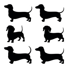 Black Silhouettes of Dachshund Dogs