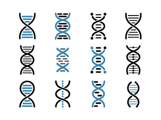 DNA Double Helix Structure Icons