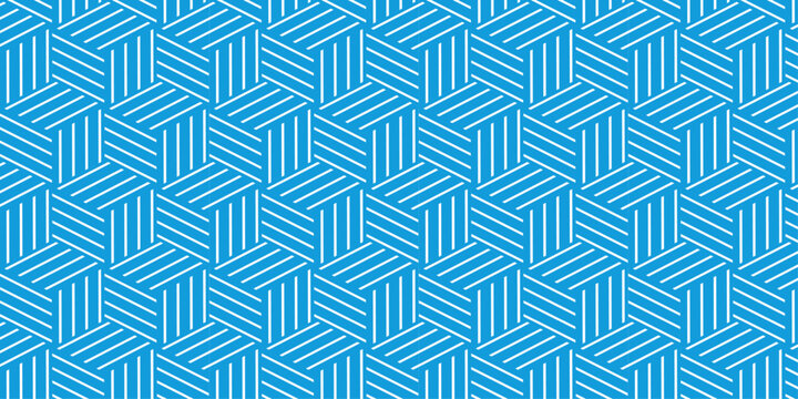 seamless blue pattern texture repeat grid triangle geometric hexagon type cube fabric pattern shapes cover template design.