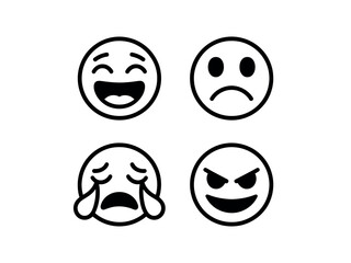 Emoticon faces expressing various emotions