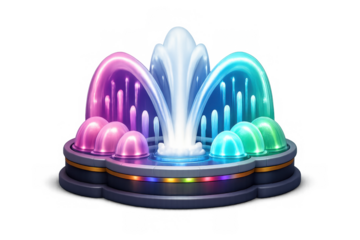Colorful dancing water fountain graphic for modern design and decoration