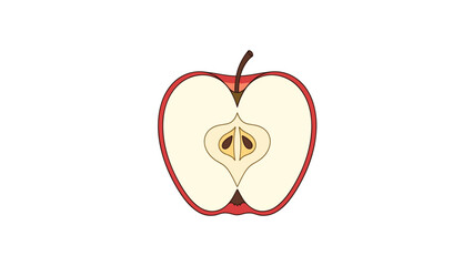 Fototapeta premium Red Apple Cut Open Showing Seeds.
