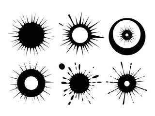 Black Ink Splatter Design Elements