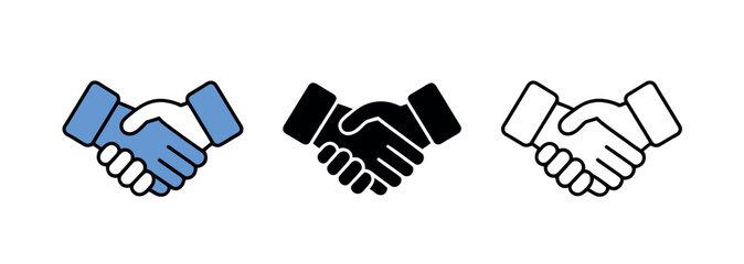 Business Partnership Handshake Icon Set