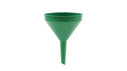 Isolated Green Plastic Funnel Product Shot on White Background