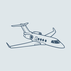 Plane hand drawn vector illustration