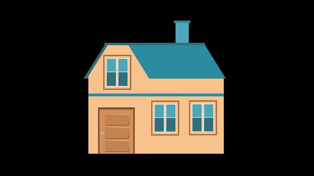 a house icon home real estate concept animation with alpha channel