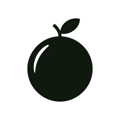 Fototapeta premium Black Peach Fruit Icon on White Background