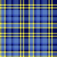 Classic plaid pattern in blue and yellow hues. Ideal for backgrounds, textiles, and designs seeking a traditional, yet vibrant aesthetic. Versatile use.