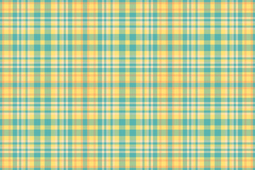 Cheerful plaid pattern in refreshing pastel hues of teal and yellow. Versatile for backgrounds, textiles, apparel, and creative projects evoking warmth and comfort.