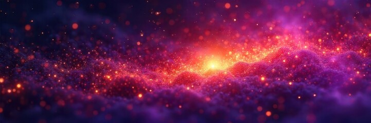 Vibrant orange stars burst across a deep purple backdrop , milky way, orange