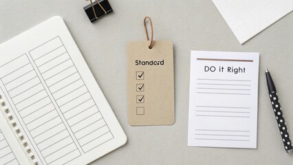 Flat Lay of Precision Checklists Arranged in a Circle