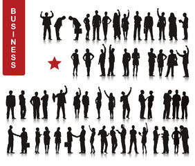 silhouettes of business people