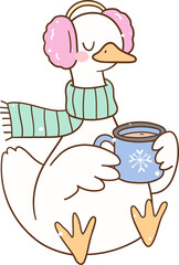 Goose drinking hot cocoa Christmas winter season Classroom decor