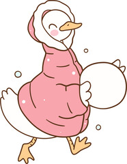  Goose holding snowball Christmas winter season Classroom decor