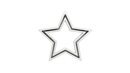 Silver Star Shape Isolated on White Background