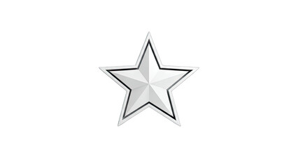 Silver Star Isolated on White Background