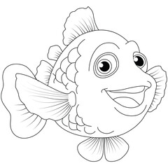 Outlined angelfish in bold line art ready for coloring pages or decorative aquatic illustrations