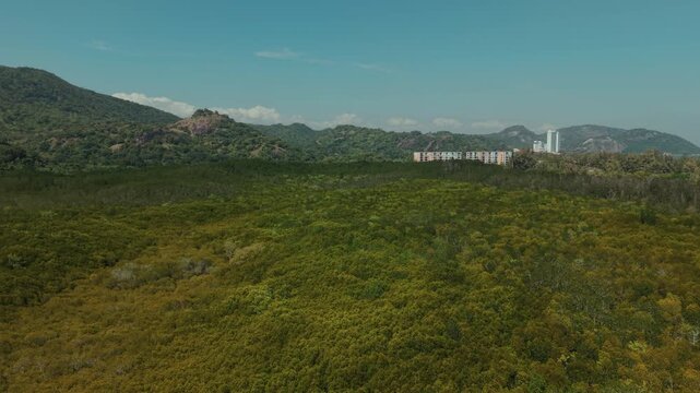 Aerial view of Pran Buri Forest Park, Hua Hin, Thailand