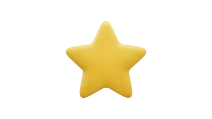 3D Yellow Star Icon Isolated on Black Background