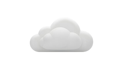 Simple white cloud icon isolated on transparent background