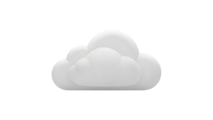 Simple white cloud icon isolated on transparent background