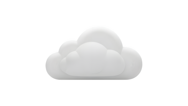 Simple white cloud icon isolated on transparent background - Powered by Adobe
