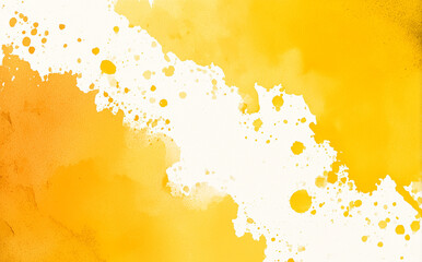 Yellow Watercolor Abstract Background with Paint Splashes and Bright Texture