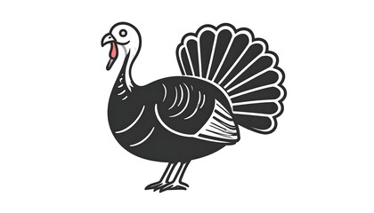 Stylized vector illustration of a turkey